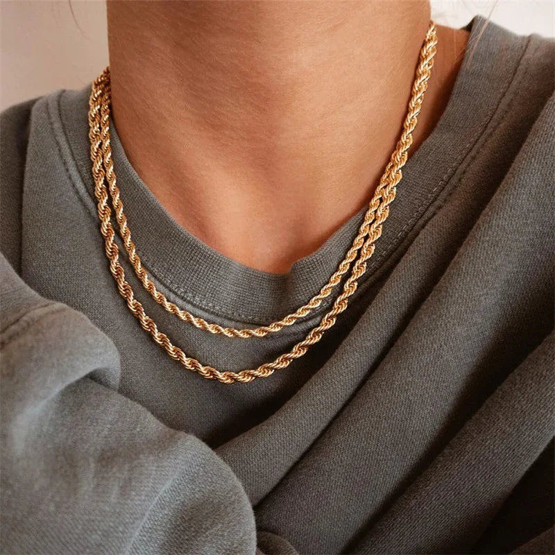 [Echo Fine]Bianca Rope Chain Gold Necklace