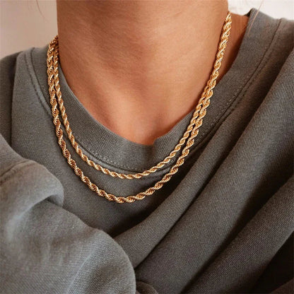 [Echo Fine]Bianca Rope Chain Gold Necklace