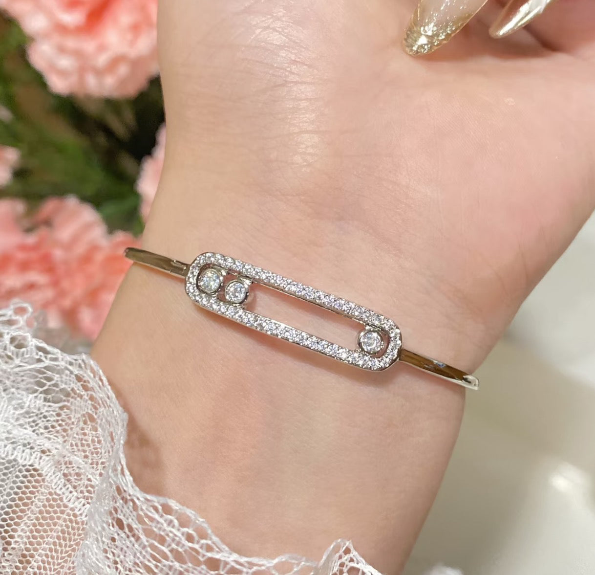 [ECHO]Move Pavé Diamond Bangle Bracelet M