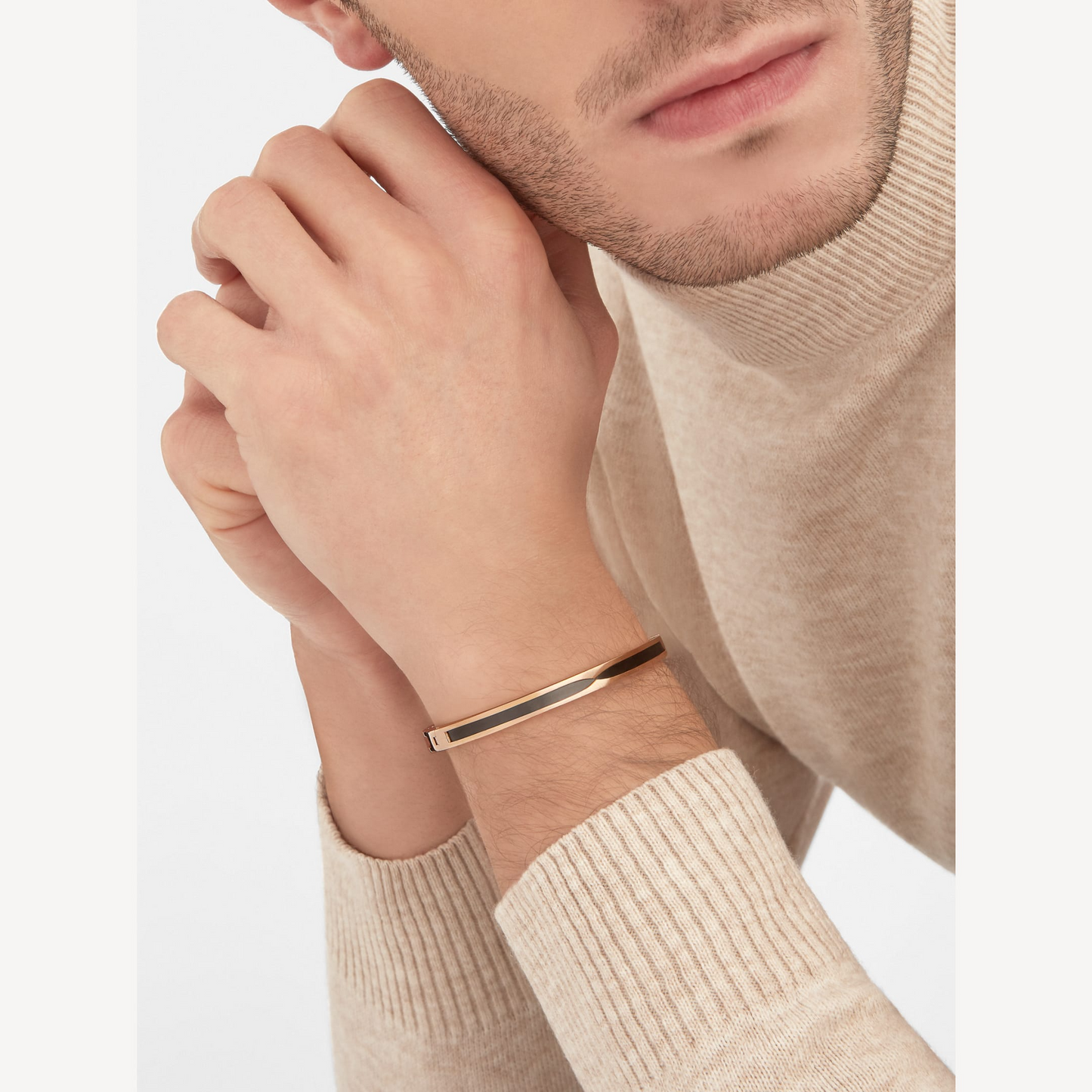 [ECHO ]ZERO 1 PINK GOLD WITH BLACK CERAMIC BRACELET