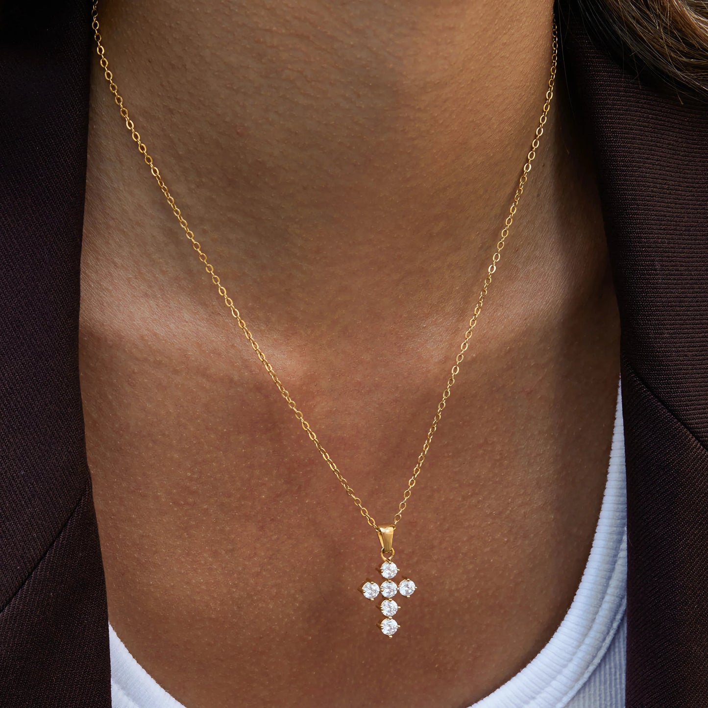 [Echo Fine]Wynter Diamond Cross Necklace
