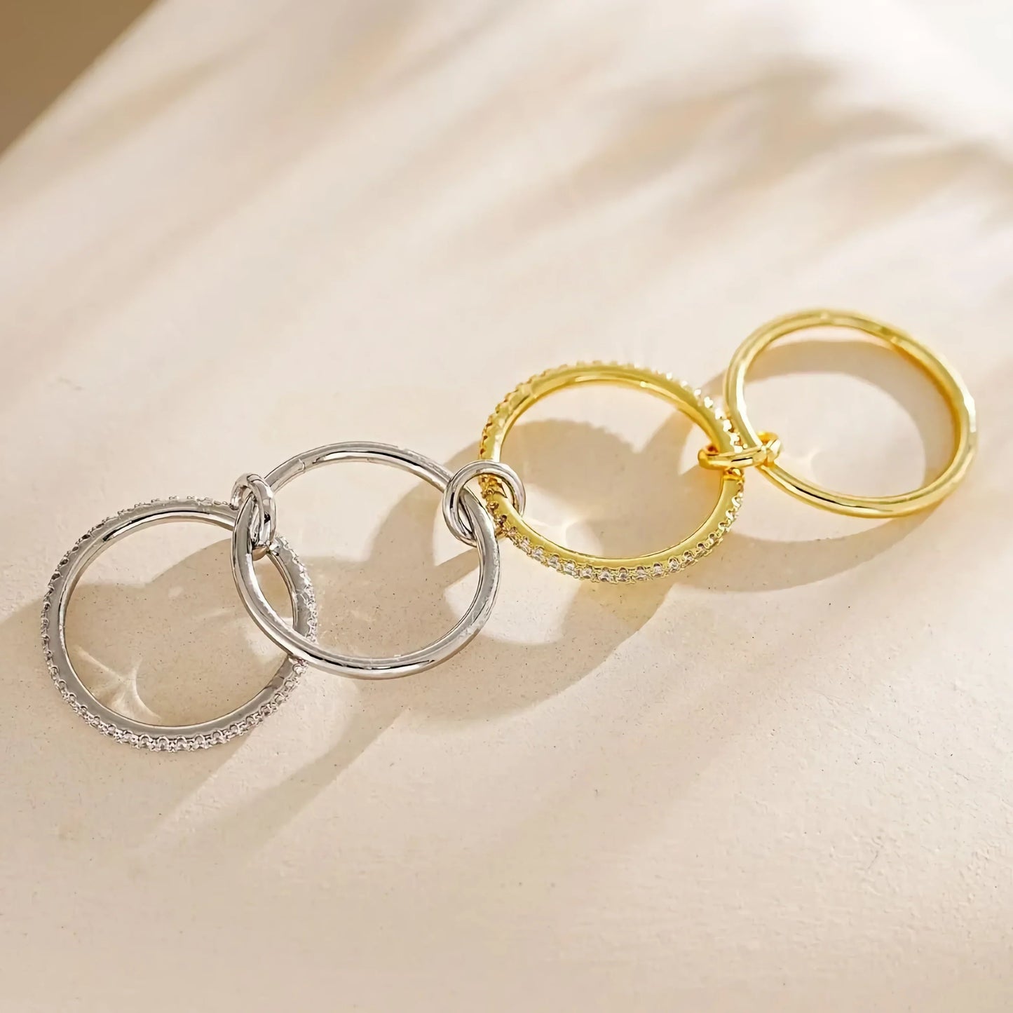 [Echo Fine]Ivy Stacked Diamond Ring