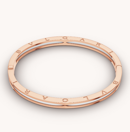 [ECHO ]ZERO 1 PINK GOLD WITH WHITE CERAMIC BRACELET