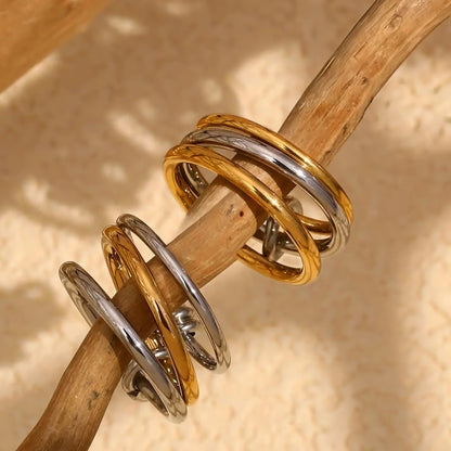 [Echo Fine]Jessica Two-Tone Ring Stack