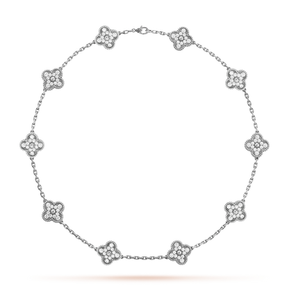 [ECHO ]CLOVER 10 MOTIFS DIAMOND NECKLACE
