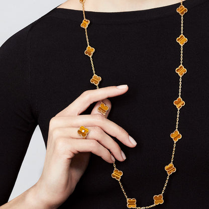 [ECHO ]CLOVER 20 MOTIFS TIGER EYE ROSE GOLD
