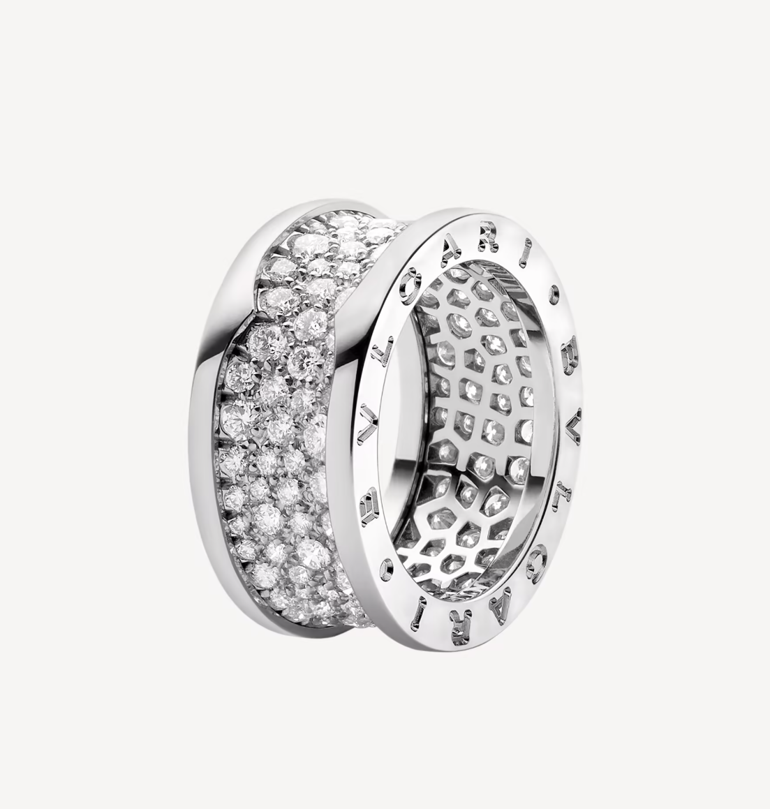 [ECHO ]ZERO 1 WITH PAVED DIAMONDS ON THE SPIRAL RING