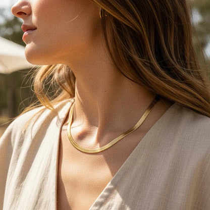 [Echo Fine]Elysian Gold Herringbone Necklace