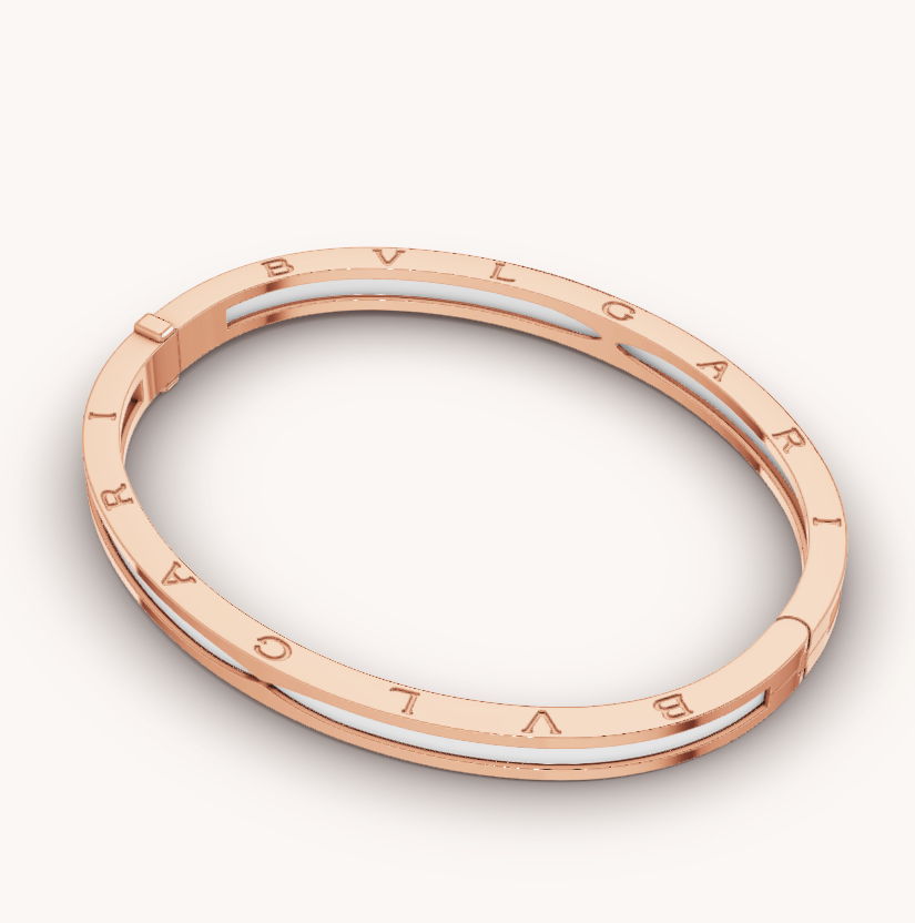 [ECHO ]ZERO 1 PINK GOLD WITH WHITE CERAMIC BRACELET