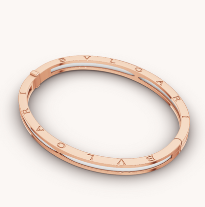 [ECHO ]ZERO 1 PINK GOLD WITH WHITE CERAMIC BRACELET