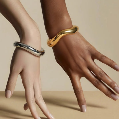 [Echo Fine]Zaria Asymmetrical Gold Bangle