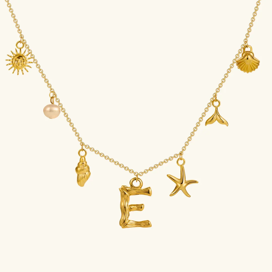[Echo Fine]Avaria Ocean Initial Necklace