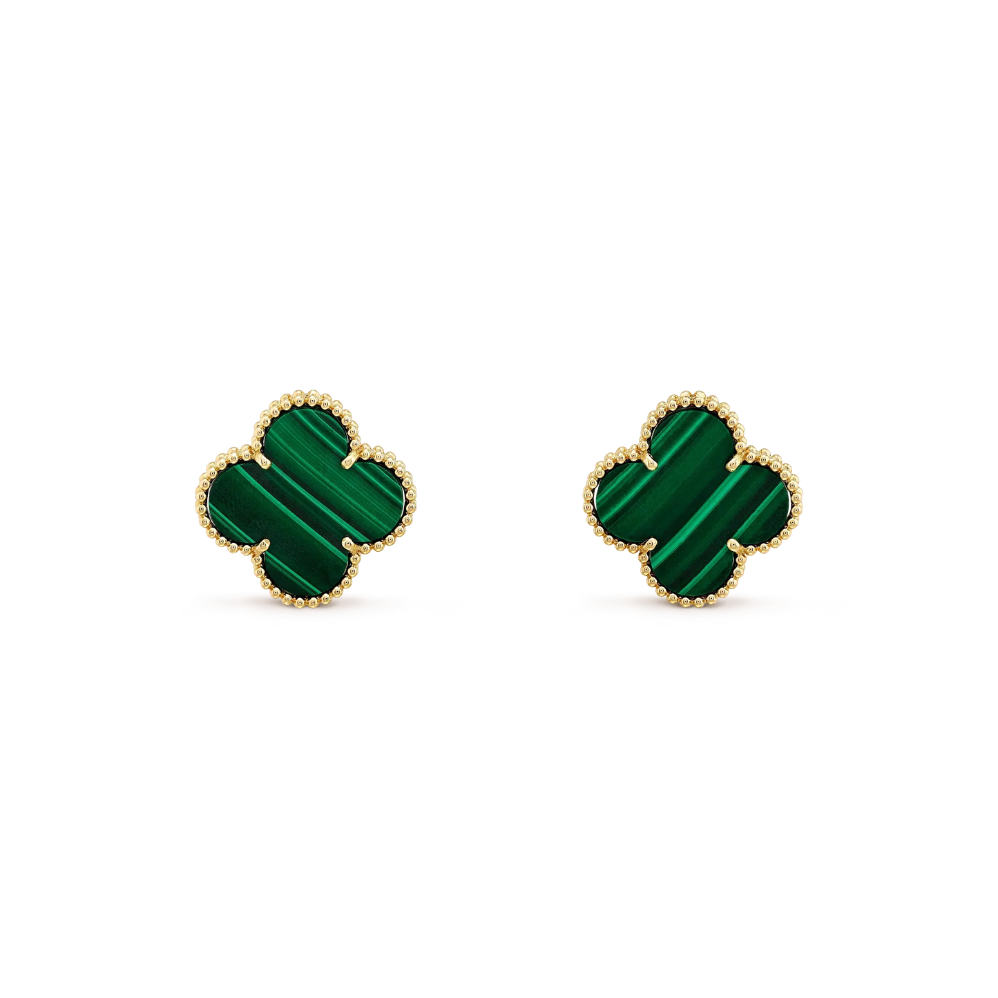 [ECHO ]CLOVER MINI 9.5MM MALACHITE  EARRINGS