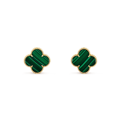 [ECHO ]CLOVER MINI 9.5MM MALACHITE  EARRINGS