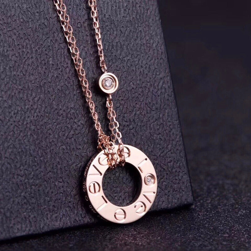 [ECHO ]LOVE NECKLACE 16MM 2 DIAMONDS