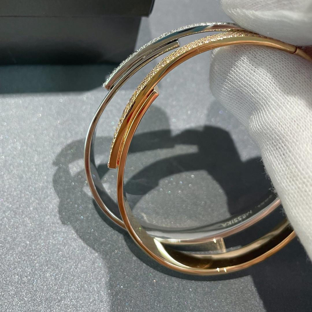 [ECHO]Move Noa Rose Gold Pavé Diamond Bangle Bracelet
