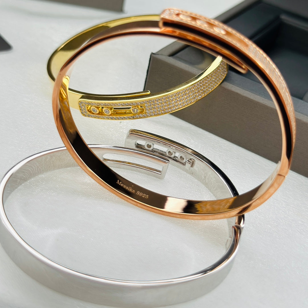 [ECHO]Move Noa Rose Gold Pavé Diamond Bangle Bracelet