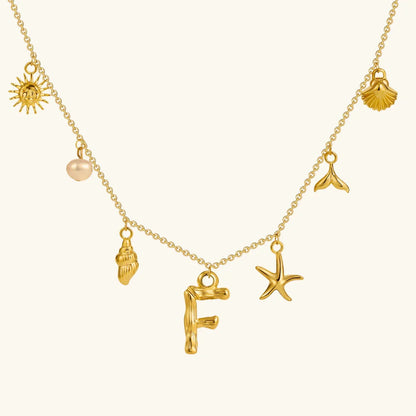 [Echo Fine]Avaria Ocean Initial Necklace