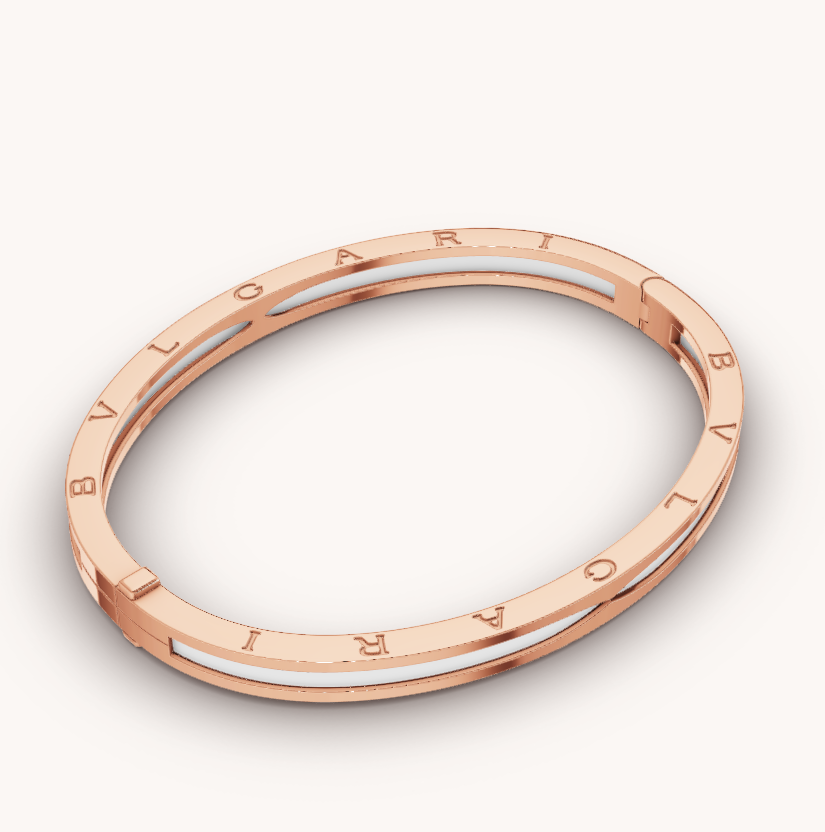 [ECHO ]ZERO 1 PINK GOLD WITH WHITE CERAMIC BRACELET