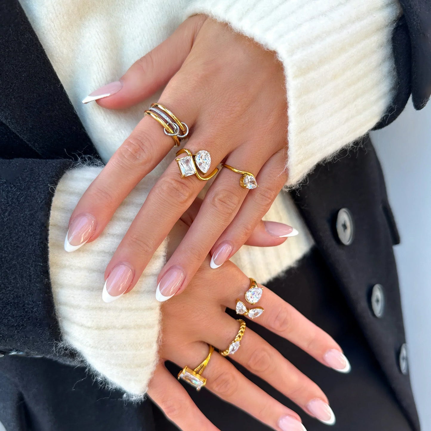 [Echo Fine]Chastity Diamond Ring Stack