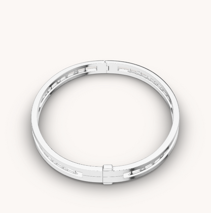 [ECHO ]ZERO 1 SPIRAL LOGO SILVER BRACELET
