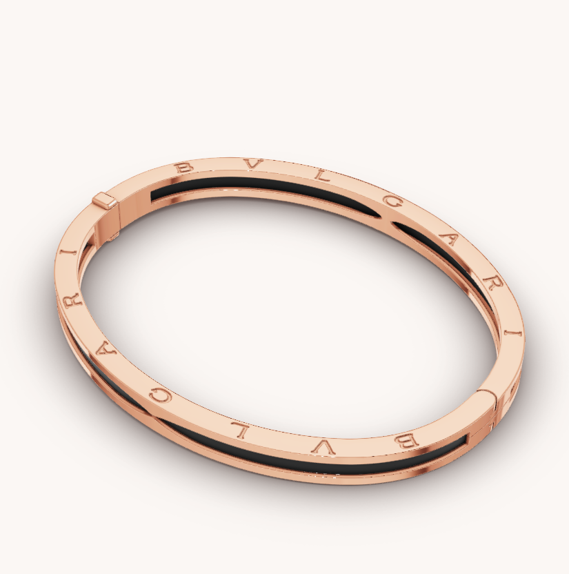[ECHO ]ZERO 1 PINK GOLD WITH BLACK CERAMIC BRACELET