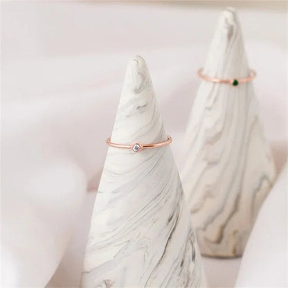 [Echo Fine]Amelia Birthstone Stacker Ring