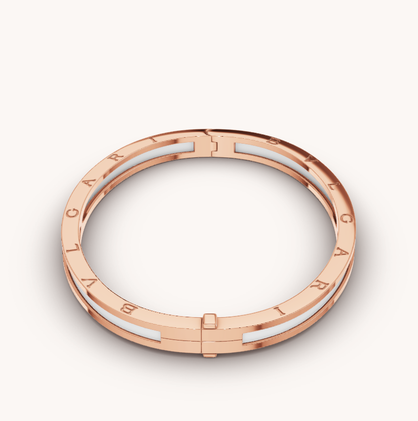 [ECHO ]ZERO 1 PINK GOLD WITH WHITE CERAMIC BRACELET
