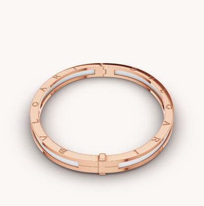 [ECHO ]ZERO 1 PINK GOLD WITH WHITE CERAMIC BRACELET
