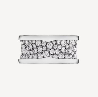 [ECHO ]ZERO 1 WITH PAVED DIAMONDS ON THE SPIRAL RING