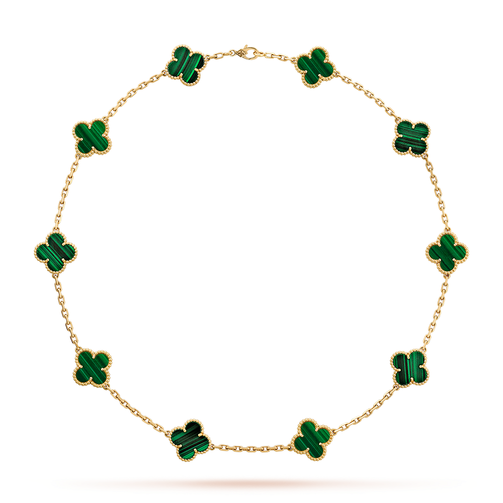 [ECHO ]CLOVER 10 MOTIFS MALACHITE NECKLACE