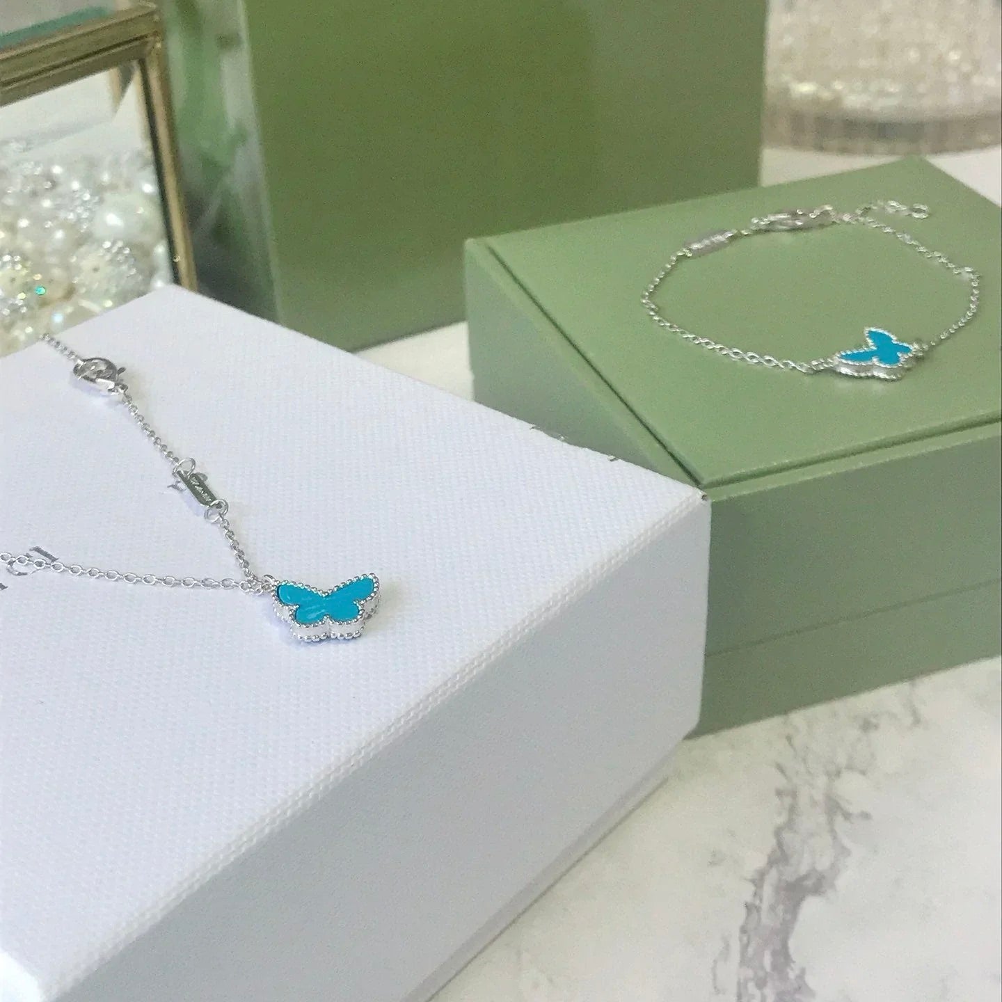 [ECHO ]BUTTERFLY TURQUOISE BUTTERFLY BRACELET SILVER