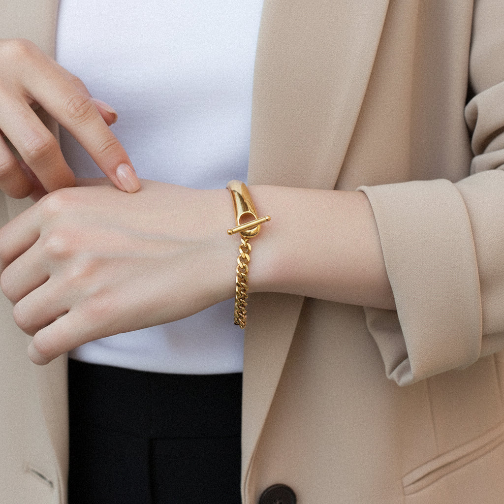 [Echo Fine]Myrna Chained Gold Bangle