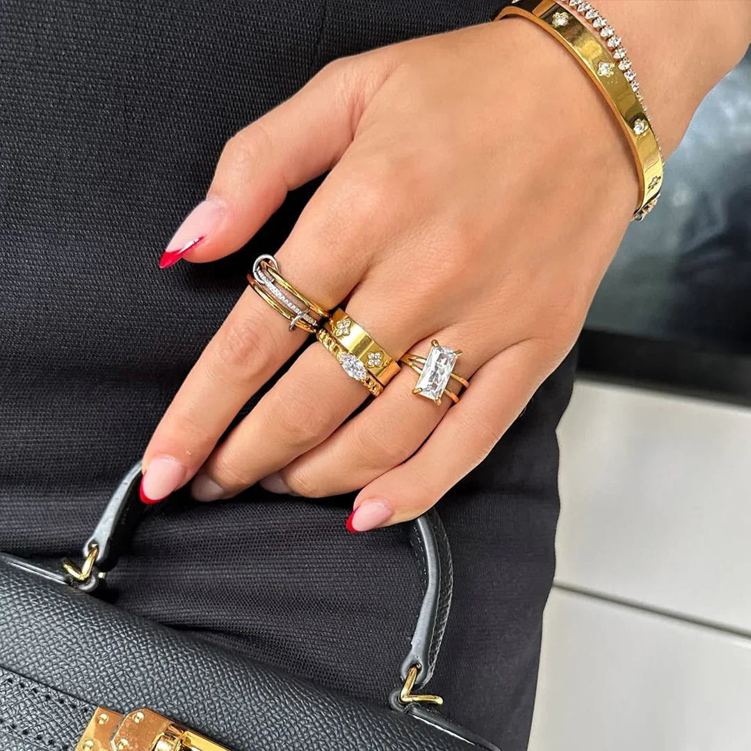 [Echo Fine]Chastity Diamond Ring Stack