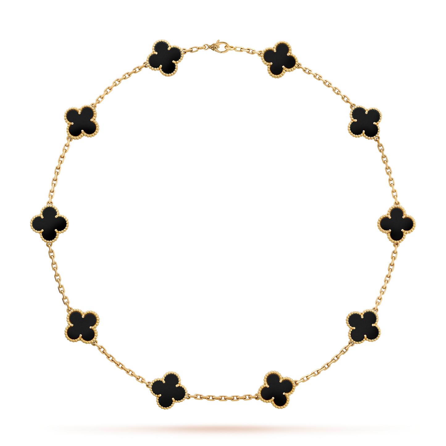 [ECHO ]CLOVER 10 MOTIFS ONYX NECKLACE
