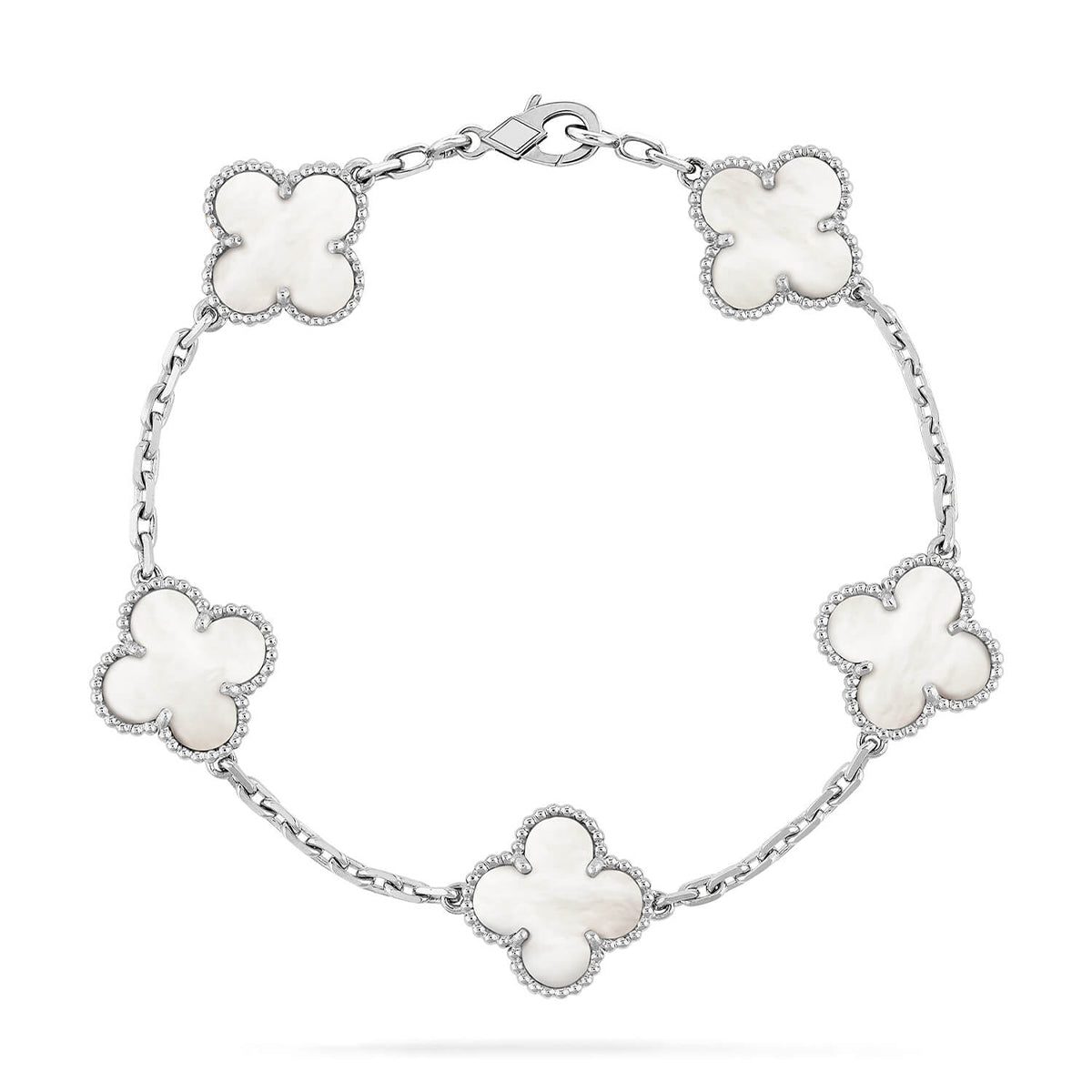[ECHO ]CLOVER WHITE PEARL MOP 5 MOTIF BRACELET COLLECTION