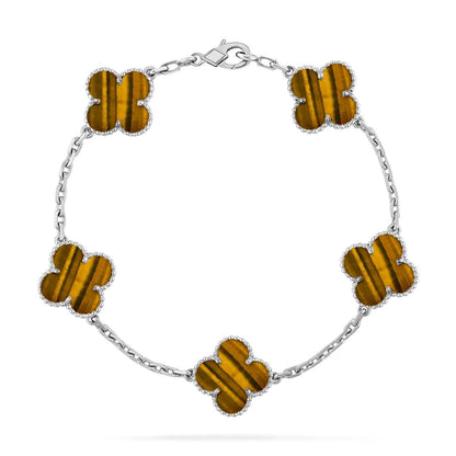 [ECHO ] CLOVER 5 MOTIFS TIGER EYE BRACELET COLLECTION