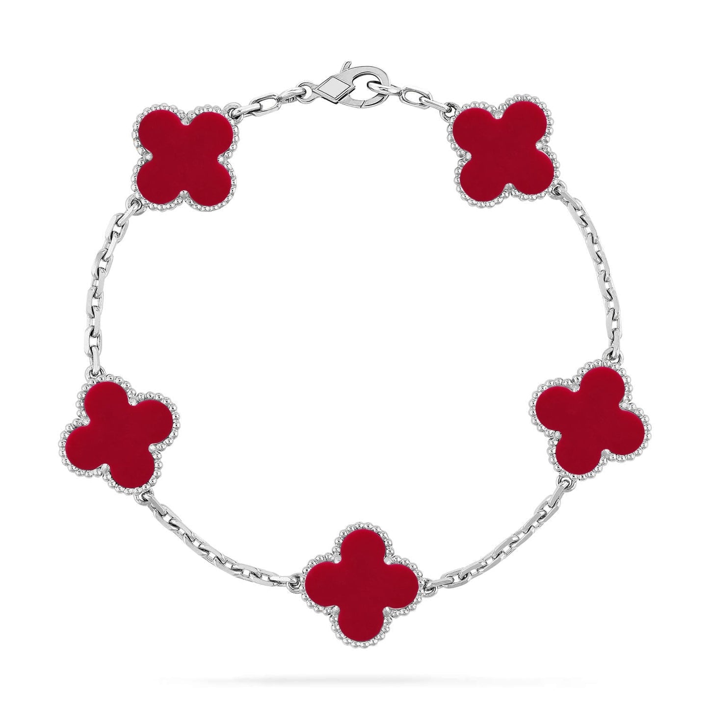 [ECHO ] CLOVER 5 MOTIF RED CORNELIAN BRACELET COLLECTION