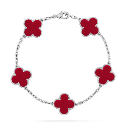 [ECHO ] CLOVER 5 MOTIF RED CORNELIAN BRACELET COLLECTION