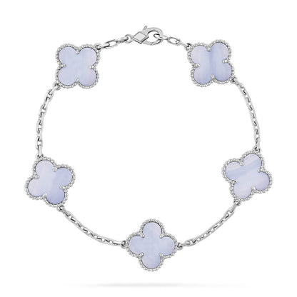 [ECHO ] CLOVER 5 MOTIF PURPLE CHALCEDONY BRACELET COLLECTION