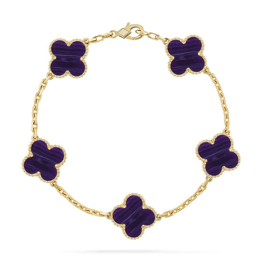 [ECHO ]CLOVER 5 MOTIF PURPLE STRIPES BRACELET COLLECTION