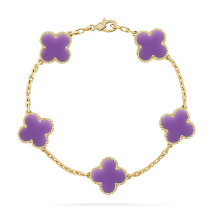 [ECHO ]CLOVER 5 MOTIF LIGHT PURPLE BRACELET COLLECTION