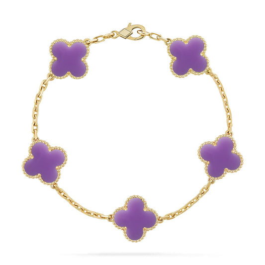 [ECHO ]CLOVER 5 MOTIF LIGHT PURPLE BRACELET COLLECTION