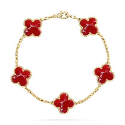 [ECHO ]CLOVER 5 MOTIF RED PATTERN BRACELET COLLECTION