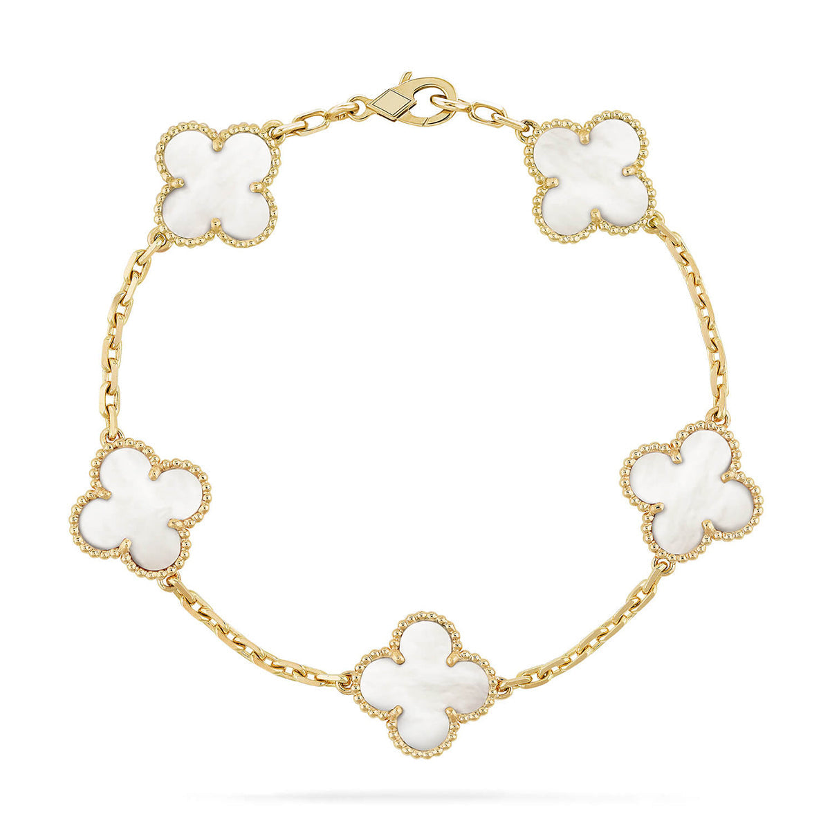 [ECHO ]CLOVER WHITE PEARL MOP 5 MOTIF BRACELET COLLECTION