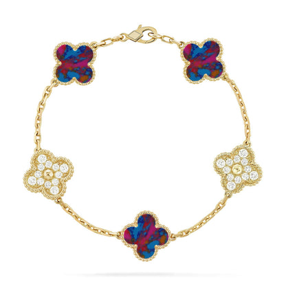 [ECHO ]CLOVER 5 MOTIF COLOR GEMSTONES BRACELET COLLECTION