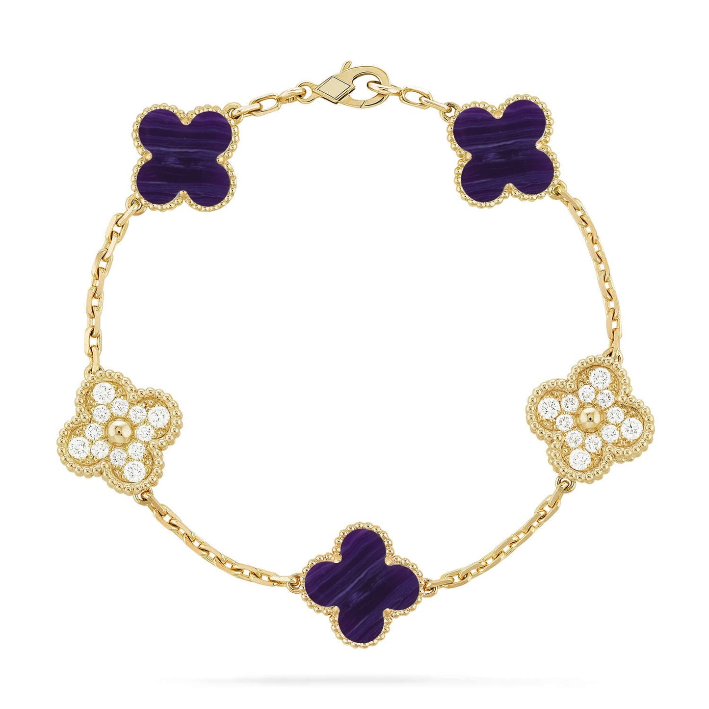 [ECHO ]CLOVER 5 MOTIF PURPLE STRIPES BRACELET COLLECTION