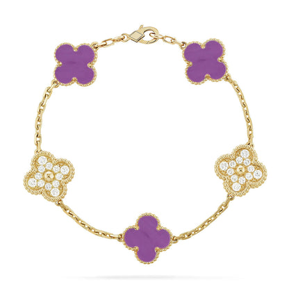[ECHO ] CLOVER 5 MOTIF VIOLET BRACELET COLLECTION