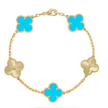 [ECHO ] CLOVER 5 MOTIF TURQUOISE BRACELET COLLECTION