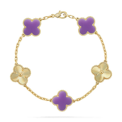[ECHO ]CLOVER 5 MOTIF LIGHT PURPLE BRACELET COLLECTION